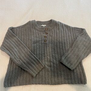 American Eagle Outfitters Gray Buttoned Sweater